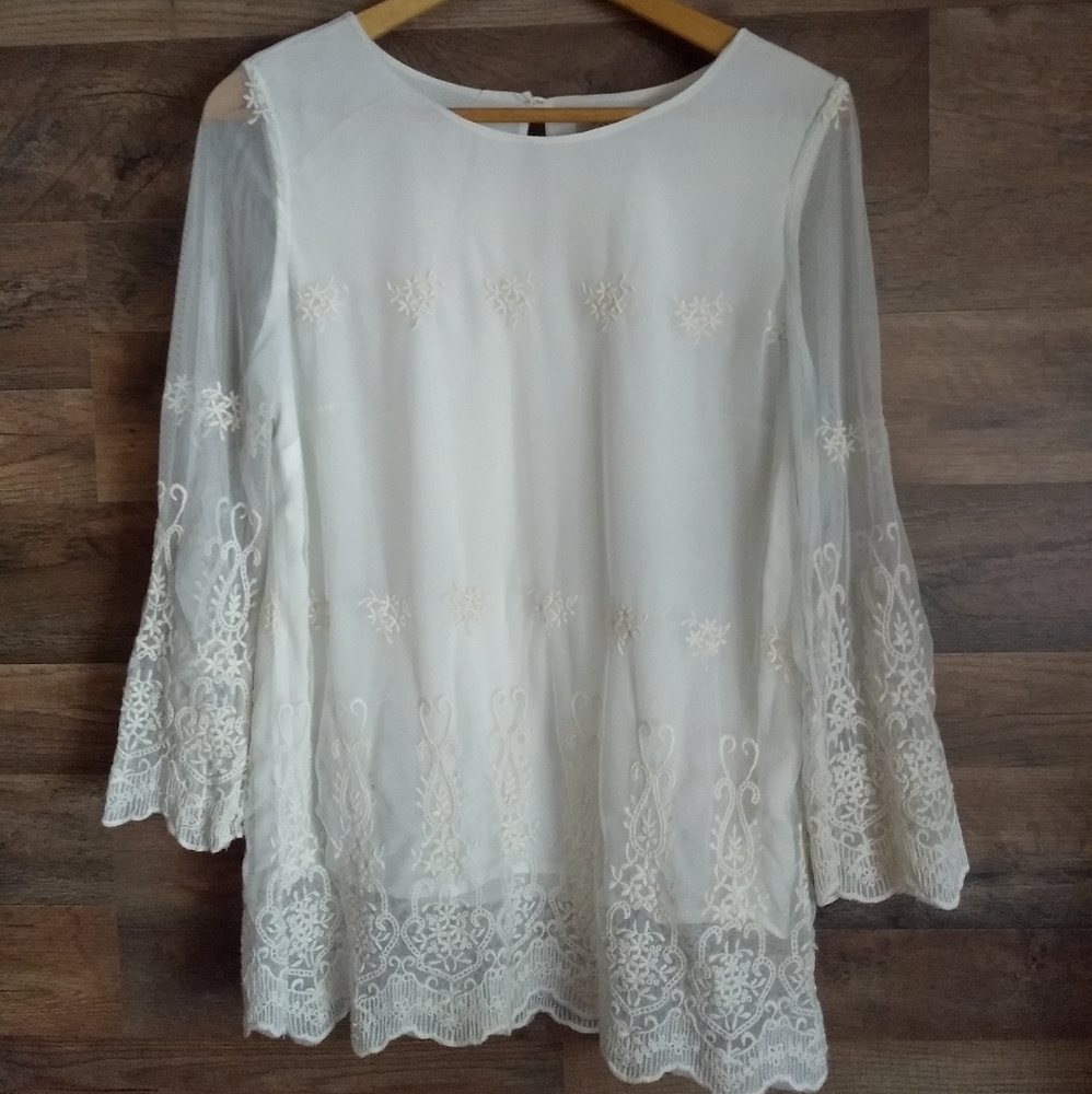 White Lace Spring Blouse